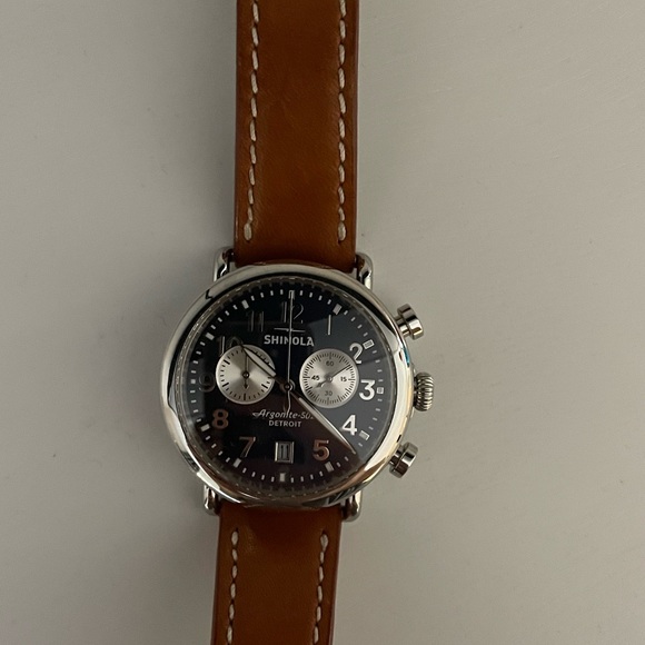 COPY - Shinola watch brown leather band Mens the Canfield chrono - Picture 2 of 3
